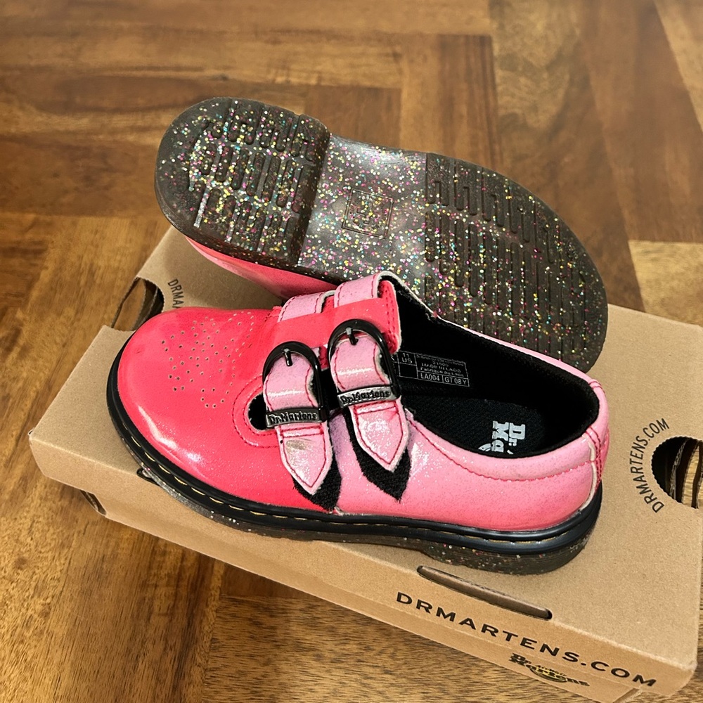 Dr. Martens Kids Shiny Pink Loafers / Mary Jane Shoes Size 11 - Picture 4 of 4